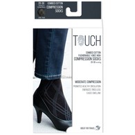 TOUCH 1074 Ladies' Knee-High Compression Socks, Argyle Pattern, 20-30 mmHg