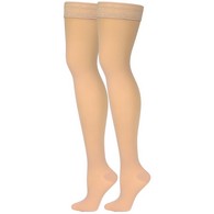 Truform 0264BG-M Sheer Thigh-High Stockings - 20-30 mmHg - Beige - Medium