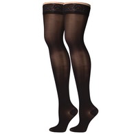 Truform 0264BL-M Sheer Thigh-High Stockings - 20-30 mmHg - Black - Medium
