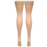Truform 0362BG-L Opaque Thigh-High Stockings - Open Toe - 20-30 mmHg - Beige - Large