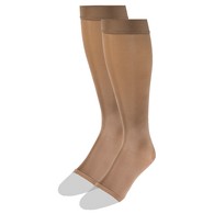 Truform 0371BG-L Knee-High Stockings - Open Toe - 15-20 mmHg - Beige - Large