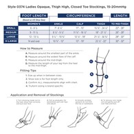 Truform 0374 Opaque Thigh-High Compression Stockings - Closed Toe - 15-20 mmHg