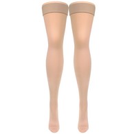 Truform 0374BG-M Opaque Thigh-High Stockings - Closed Toe - 15-20 mmHg - Beige - Medium