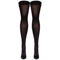 Truform 0374BL-S Opaque Thigh-High Stockings - Closed Toe - 15-20 mmHg - Black - Small