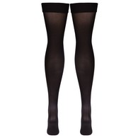 Truform 0374BL-S Opaque Thigh-High Stockings - Closed Toe - 15-20 mmHg - Black - Small