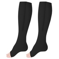 Truform 0675BL-4L Zipper Stockings - Open Toe - 15-20 mmHg - Black - 4XL
