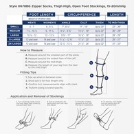 Truform 0678 Zipper Stocking Leg Sleeves - Thigh-High - Dot Top - 15-20 mmHg
