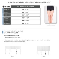 Truform 0760 0765 Adjustable Unisex Garter Belts for Standard & Pendulous Figures - 3"and 6" Waists