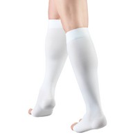 Truform 0808WH-S Knee-High Stockings - Open Toe - 18 mmHg - White - Small
