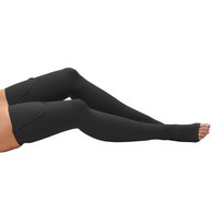 Truform 0810BL-M Thigh Length Stockings - Open Toe - 18 mmHg - Black - Medium