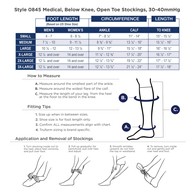 Truform 0845 Knee-High Compression Stockings - Open Toe - 30-40 mmHg