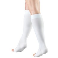 Truform 0845WH-L Knee-High Stockings - Open Toe - 30-40 mmHg - White - Large