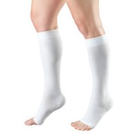 Truform 0845WH-L Knee-High Stockings - Open Toe - 30-40 mmHg - White - Large
