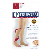 Truform 0848 Thigh-High Compression Stockings - Open Toe - Dot Top - 30-40 mmHg