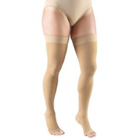 Truform 0848 Thigh-High Compression Stockings - Open Toe - Dot Top - 30-40 mmHg