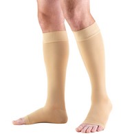 Truform 0864 Knee-High Compression Stockings - Open Toe - Dot Top - 20-30 mmHg - Beige