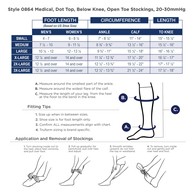 Truform 0864 Knee-High Compression Stockings - Open Toe - Dot Top - 20-30 mmHg - Beige