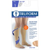 Truform 0864 Knee-High Compression Stockings - Open Toe - Dot Top - 20-30 mmHg - Beige