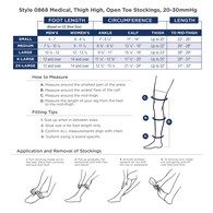 Truform 0868 Classic Medical Thigh-High Compression Stockings with Dot Top - Open Toe - 20-30 mmHg