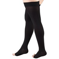 Truform 0868BL-2L Classic Medical Thigh-High Stockings - Dot Top - 20-30 mmHg - OT - BLK - 2XL
