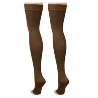Truform 0868BN-L Classic Medical Thigh-High Stockings - Dot Top - 20-30 mmHg - OT - BRN - LGE