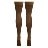 Truform 0868BN-L Classic Medical Thigh-High Stockings - Dot Top - 20-30 mmHg - OT - BRN - LGE