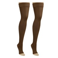 Truform 0868BN-S Classic Medical Thigh-High Stockings - Dot Top - 20-30 mmHg - OT - BRN - SML