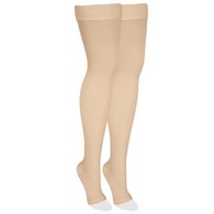Truform 0868LB-2L Classic Medical Thigh-High Stockings - Dot Top - 20-30 mmHg - OT - Lite BGE - 2XL