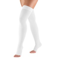 Truform 0868WH-2L Classic Medical Thigh-High Stockings - Dot Top - 20-30 mmHg - OT - WHT - 2XL