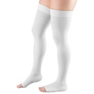 Truform 0868WH-L Classic Medical Thigh-High Stockings - Dot Top - 20-30 mmHg - OT - WHT - LGE