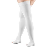 Truform 0868WH-M Classic Medical Thigh-High Stockings - Dot Top - 20-30 mmHg - OT - WHT - MED