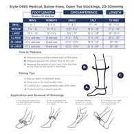Truform 0965 Knee-High Compression Stockings - Microfiber - Open Toe - 20-30 mmHg