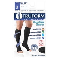 Truform 0965 Knee-High Compression Stockings - Microfiber - Open Toe - 20-30 mmHg