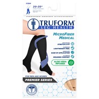 Truform 0965A Knee-High Compression Stockings - Aloe Knit Microfiber - Open Toe - 20-30 mmHg