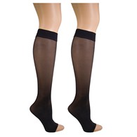 Truform 1762 Sheer Knee-High Compression Stockings - Open Toe - 8-15 mmHg