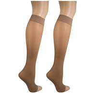 Truform 1762BG-L Sheer Knee-High Stockings - Open Toe - 8-15 mmHg - Beige - Large