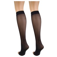 Truform 1762BL-L Sheer Knee-High Stockings - Open Toe - 8-15 mmHg - Black - Large