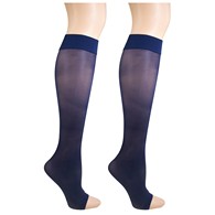 Truform 1762NV-XL Sheer Knee-High Stockings - Open Toe - 8-15 mmHg - Navy - Extra Large