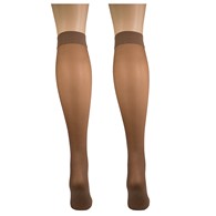 Truform 1762TP-2L Sheer Knee-High Stockings - Open Toe - 8-15 mmHg - Taupe - 2XL