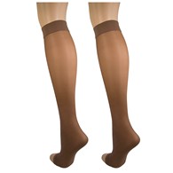 Truform 1762TP-L Sheer Knee-High Stockings - Open Toe - 8-15 mmHg - Taupe - Large