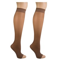 Truform 1762TP-S Sheer Knee-High Stockings - Open Toe - 8-15 mmHg - Taupe - Small