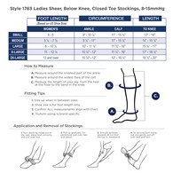 Truform 1763 Sheer Knee-High Compression Stockings - Closed Toe - 8-15 mmHg