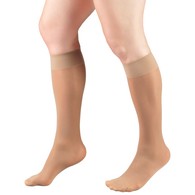 Truform 1763BG-M Sheer Knee-High Stockings - Closed Toe - 8-15 mmHg - Beige - Medium
