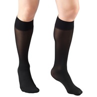 Truform 1763BL-XL Sheer Knee-High Stockings - Closed Toe - 8-15 mmHg - Black - Extra Large