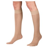 Truform 1763LB-M Sheer Knee-High Stockings - Closed Toe - 8-15 mmHg - Light Beige - Medium