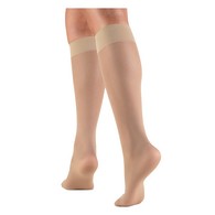 Truform 1763LB-M Sheer Knee-High Stockings - Closed Toe - 8-15 mmHg - Light Beige - Medium