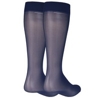 Truform 1763NV-2L Sheer Knee-High Stockings - Closed Toe - 8-15 mmHg - Navy - 2XL