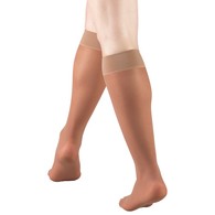 Truform 1763TP-L Sheer Knee-High Stockings - Closed Toe - 8-15 mmHg - Taupe - Large