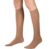 Truform 1763TP-L Sheer Knee-High Stockings - Closed Toe - 8-15 mmHg - Taupe - Large
