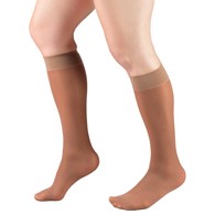 Truform 1763TP-M Sheer Knee-High Stockings - Closed Toe - 8-15 mmHg - Taupe - Medium